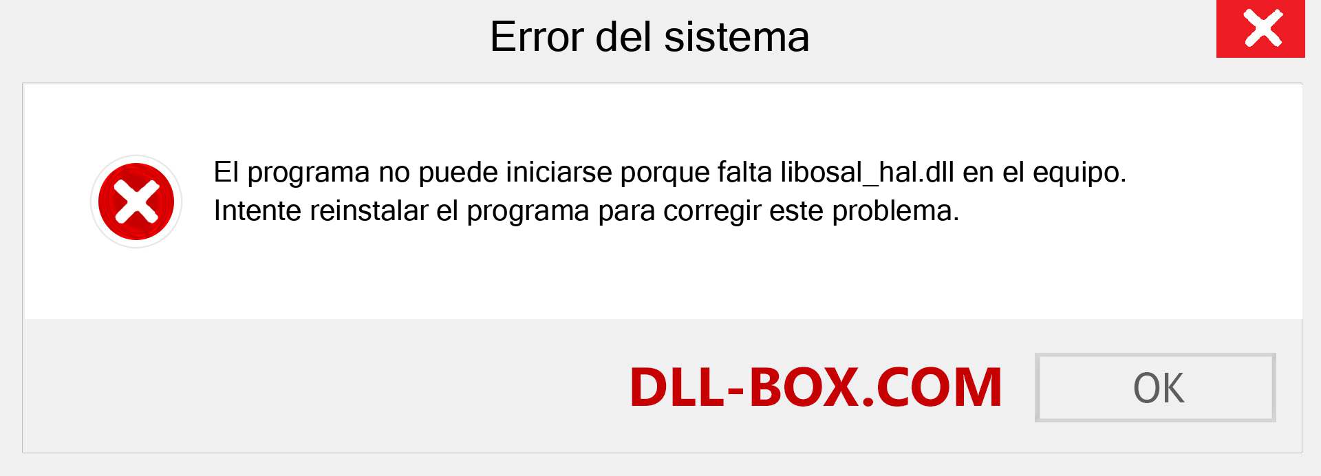 ¿Falta el archivo libosal_hal.dll ?. Descargar para Windows 7, 8, 10 - Corregir libosal_hal dll Missing Error en Windows, fotos, imágenes