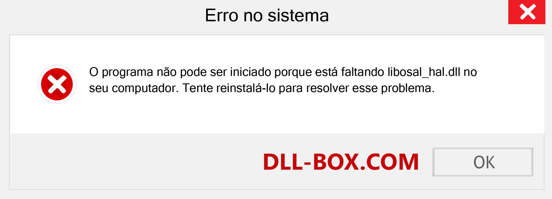 Arquivo libosal_hal.dll ausente ?. Download para Windows 7, 8, 10 - Correção de erro ausente libosal_hal dll no Windows, fotos, imagens